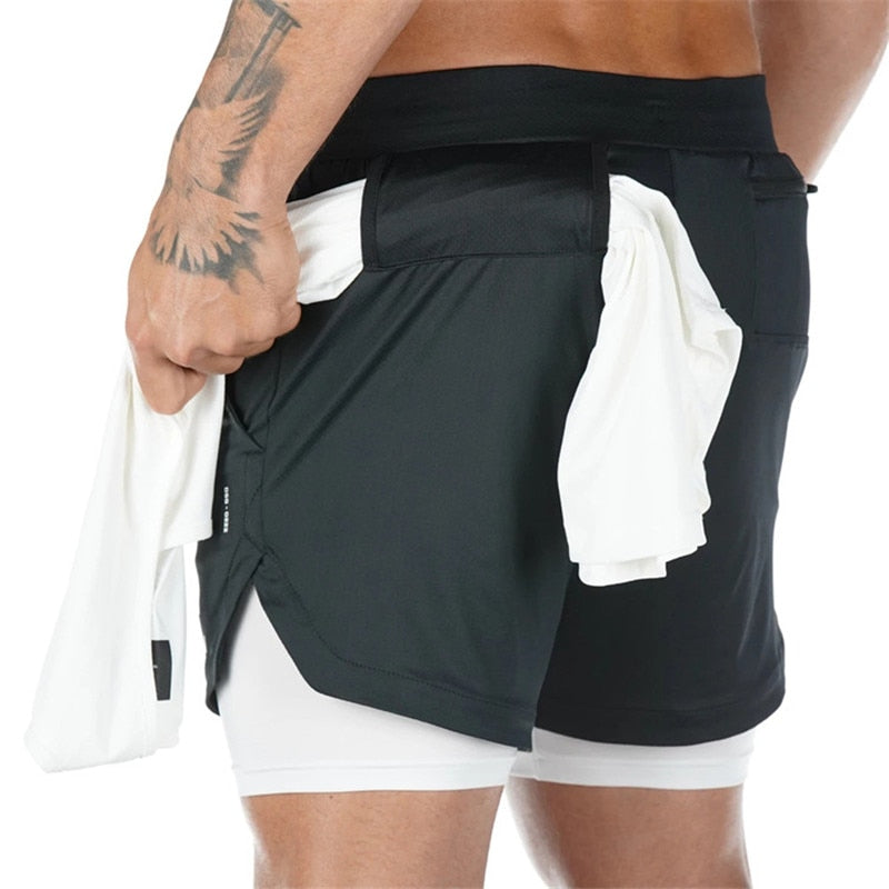 Double hot sale shorts gym