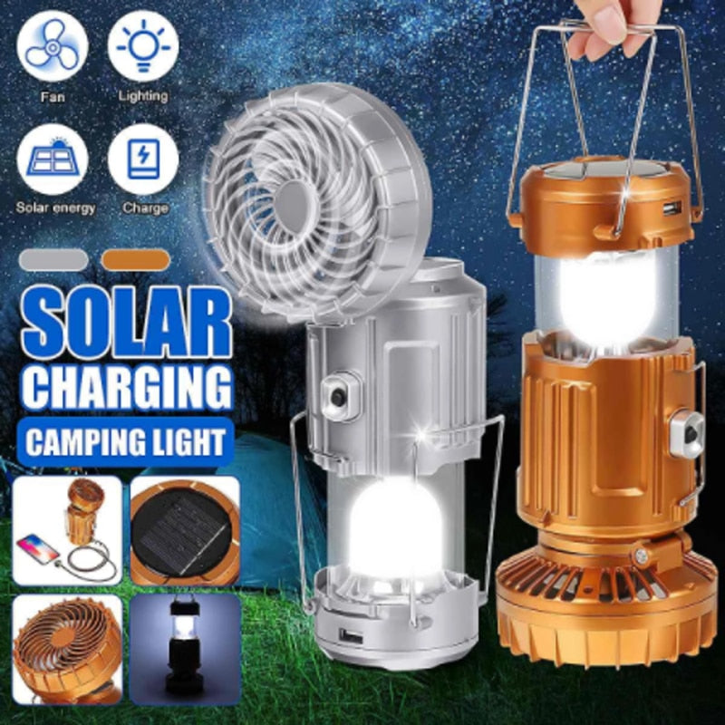 Led Camping Lamp With Fan